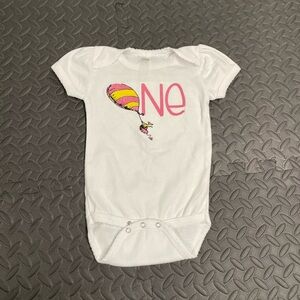 Dr Seuss Oh the Places You’ll Go Embroidered First Birthday Bodysuit